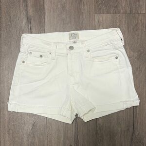 J. Crew White Jean Shorts Relaxed Fit Mid-Rise
